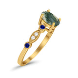 Oval Natural Stone Vintage Style Ring