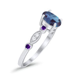 Oval Natural Stone Vintage Style Ring