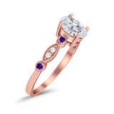 Oval Natural Stone Vintage Style Ring