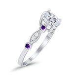 Oval Natural Stone Vintage Style Ring