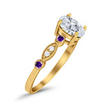 Oval Natural Stone Vintage Style Ring