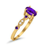 Oval Natural Stone Vintage Style Ring