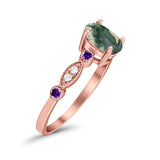 Oval Natural Stone Vintage Style Ring