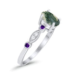 Oval Natural Stone Vintage Style Ring