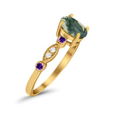 Oval Natural Stone Vintage Style Ring