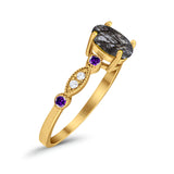 Oval Natural Stone Vintage Style Ring