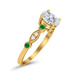 Oval Natural Stone Vintage Style Ring