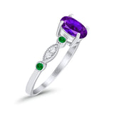 Oval Natural Stone Vintage Style Ring