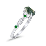 Oval Natural Stone Vintage Style Ring