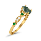 Oval Natural Stone Vintage Style Ring