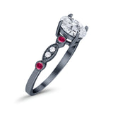 Vintage Style Oval Natural Stone Ring