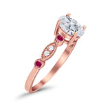 Vintage Style Oval Natural Stone Ring