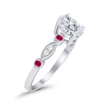 Vintage Style Oval Natural Stone Ring