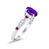 Vintage Style Oval Natural Stone Ring