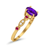 Vintage Style Oval Natural Stone Ring