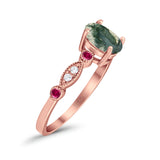 Vintage Style Oval Natural Stone Ring