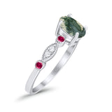 Vintage Style Oval Natural Stone Ring