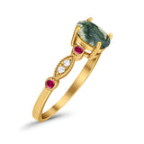 Vintage Style Oval Natural Stone Ring