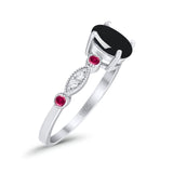 Vintage Style Oval Natural Stone Ring