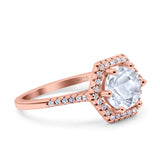 Vintage Style Round Natural Stone Hexagonal Ring