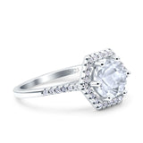 Vintage Style Round Natural Stone Hexagonal Ring