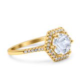 Vintage Style Round Natural Stone Hexagonal Ring