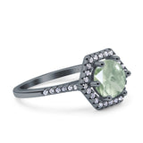 Vintage Style Round Natural Stone Hexagonal Ring