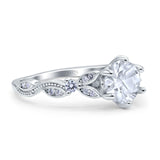 Round Natural Stone Leaf Vintage Style Ring