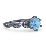 Round Natural Stone Leaf Vintage Style Ring