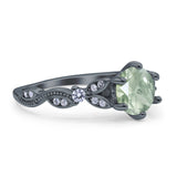 Round Natural Stone Leaf Vintage Style Ring