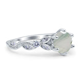 Round Natural Stone Leaf Vintage Style Ring