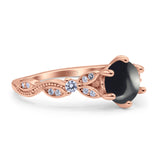 Round Natural Stone Leaf Vintage Style Ring