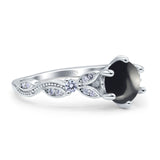 Round Natural Stone Leaf Vintage Style Ring