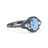 Floral Oval Natural Stone Wedding Ring