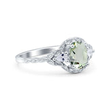 Floral Oval Natural Stone Wedding Ring