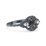 Floral Oval Natural Stone Wedding Ring
