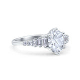 Oval Natural Stone Tapered Baguette Ring