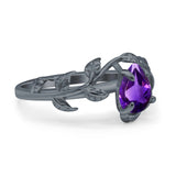 Pear Teardrop Leaf Vintage Style Ring