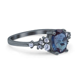 Art Deco Lab Alexandrite Silver Ring