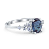 Art Deco Lab Alexandrite Silver Ring
