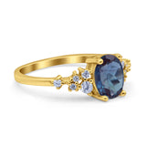 Art Deco Lab Alexandrite Silver Ring