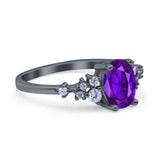 Art Deco Natural Amethyst Silver Ring