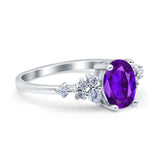 Art Deco Natural Amethyst Silver Ring