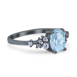 Art Deco Natural Aquamarine Silver Ring