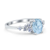 Art Deco Natural Aquamarine Silver Ring