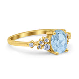Art Deco Natural Aquamarine Silver Ring