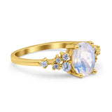 Art Deco Natural Moonstone Silver Ring