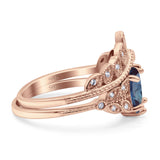 Vintage Oval Leaf Style Chevron Ring