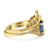 Vintage Oval Leaf Style Chevron Ring