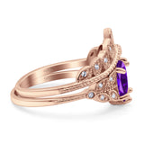 Vintage Oval Leaf Style Chevron Ring
